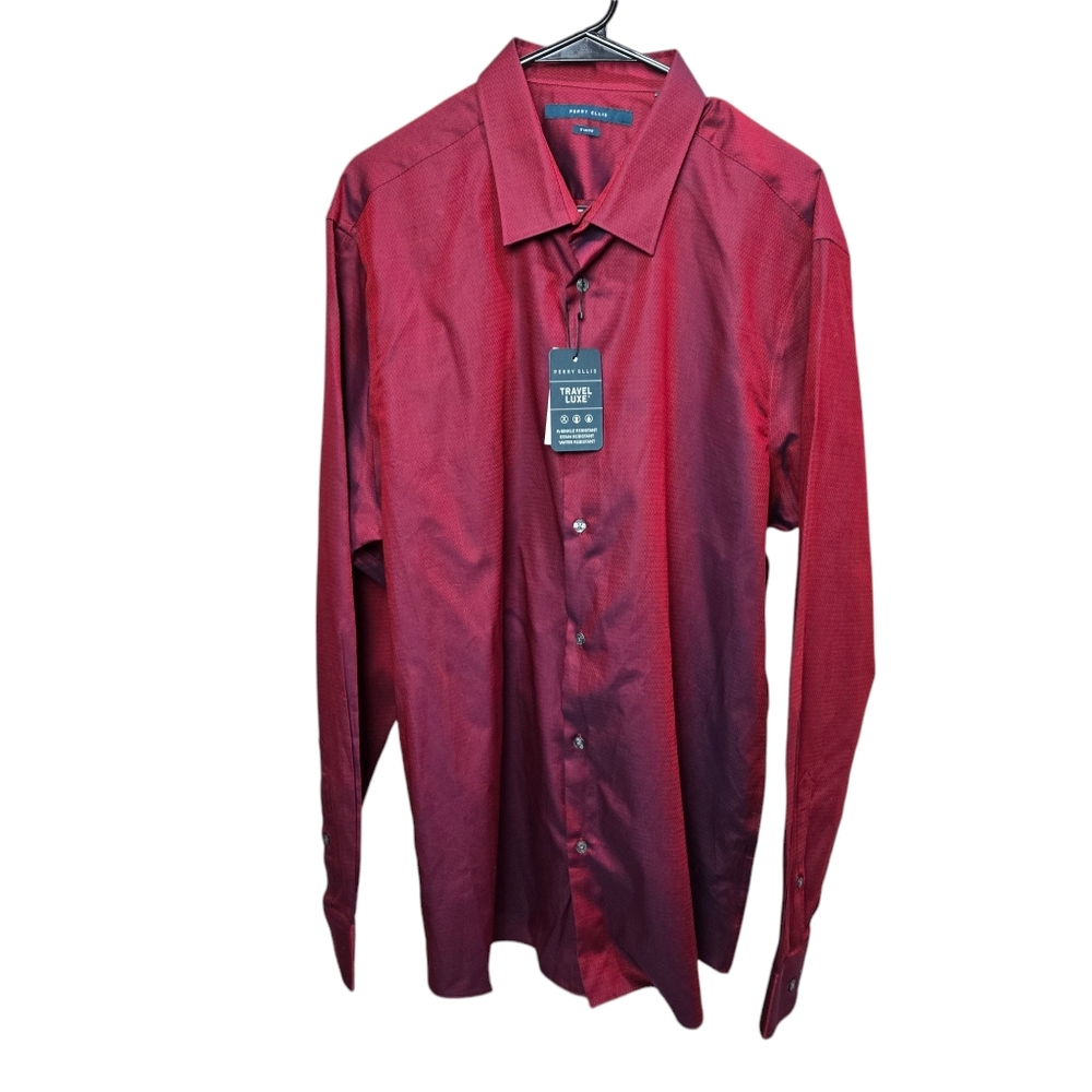 Perry Ellis Big & Tall Travel Luxe Dress Shirt